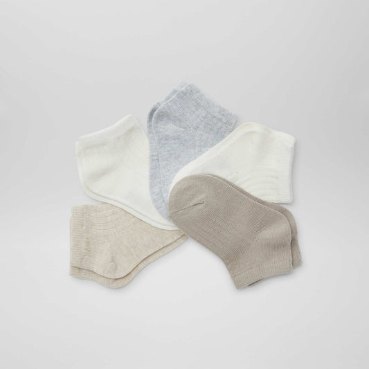 Lot de 5 paires de chaussettes invisibles BEIGE
