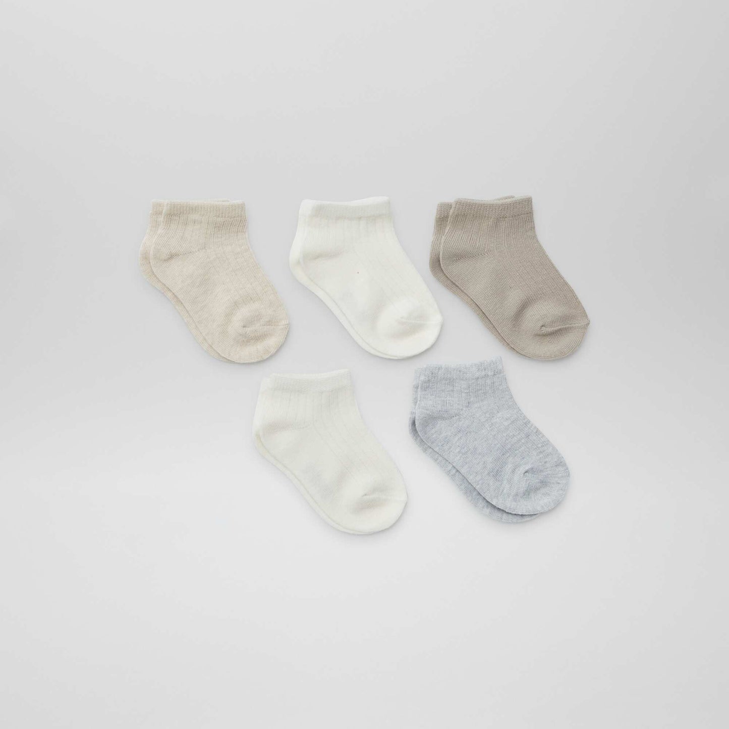 Lot de 5 paires de chaussettes invisibles BEIGE
