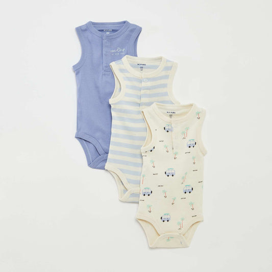 Lot de 3 bodies sans manches BLANC