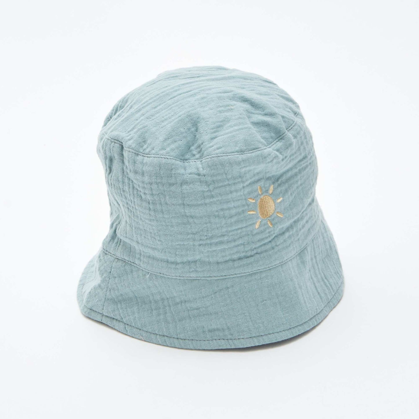 Bob en gaze de coton avec broderie soleil BLEU