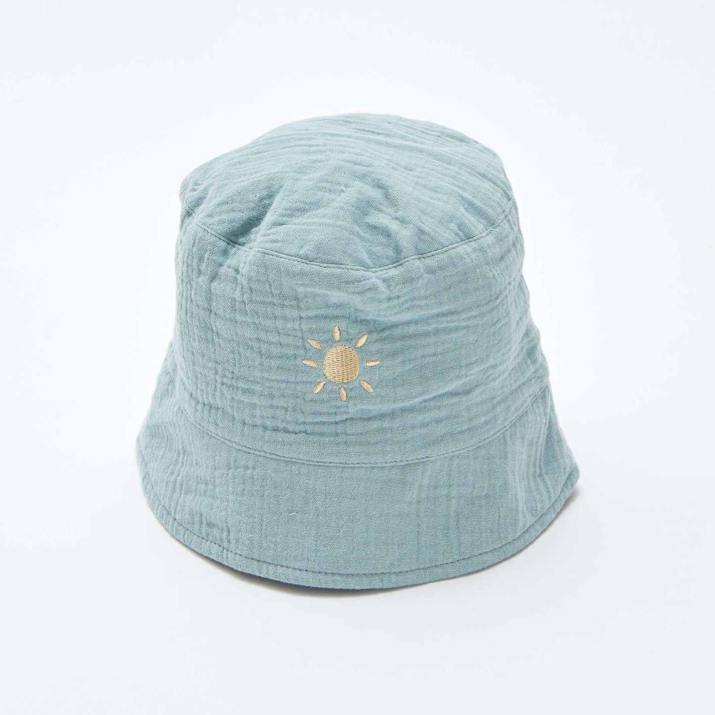 Bob en gaze de coton avec broderie soleil BLEU
