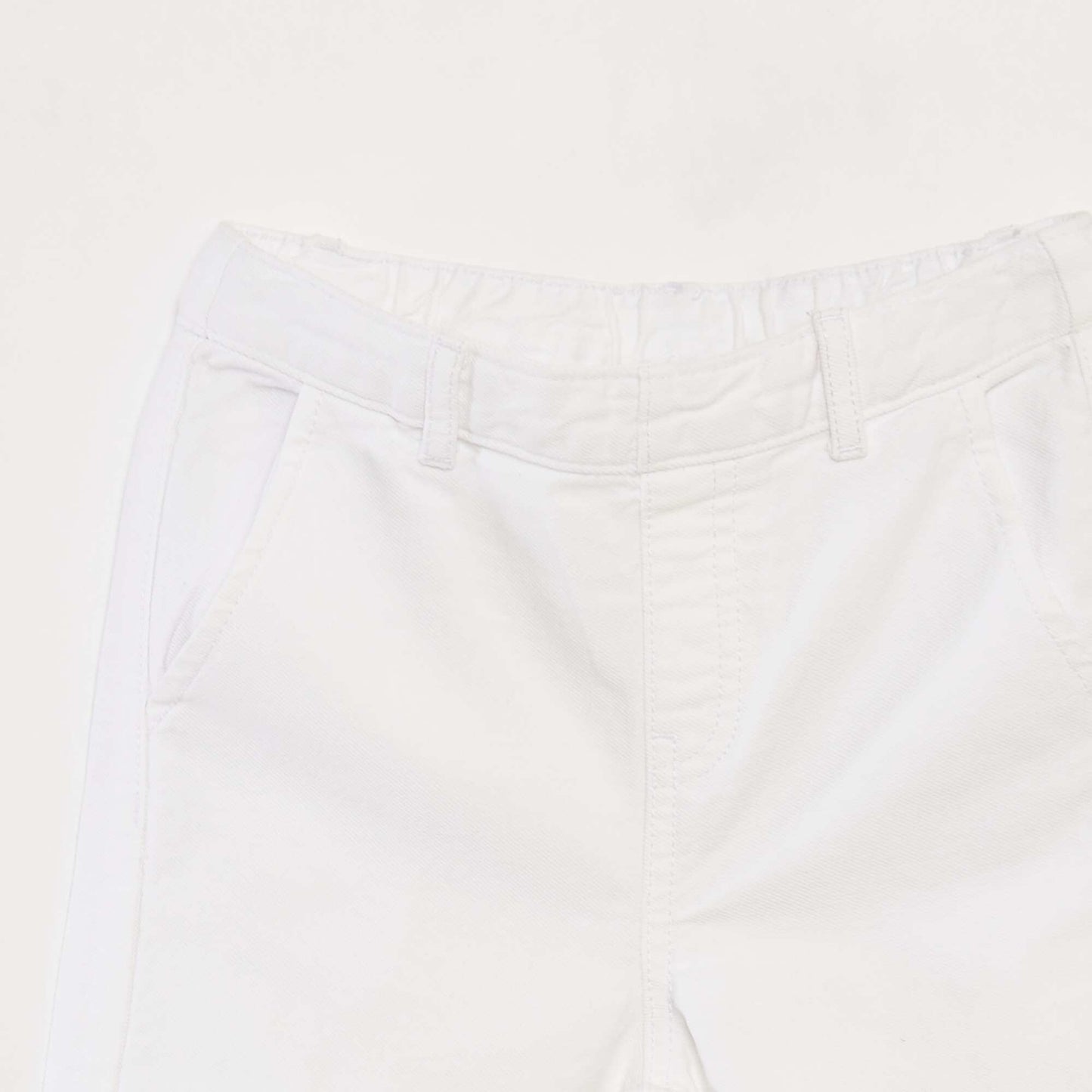 Pantalon wide leg finition brodée BLANC
