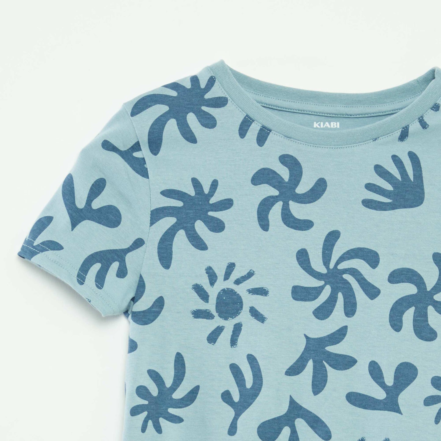 Lot de 2 t-shirts à manches courtes et col rond BLEU