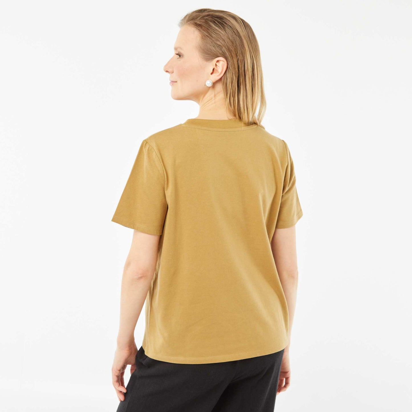 T-shirt à manches courtes avec broderies fantaisies VERT BRONZE