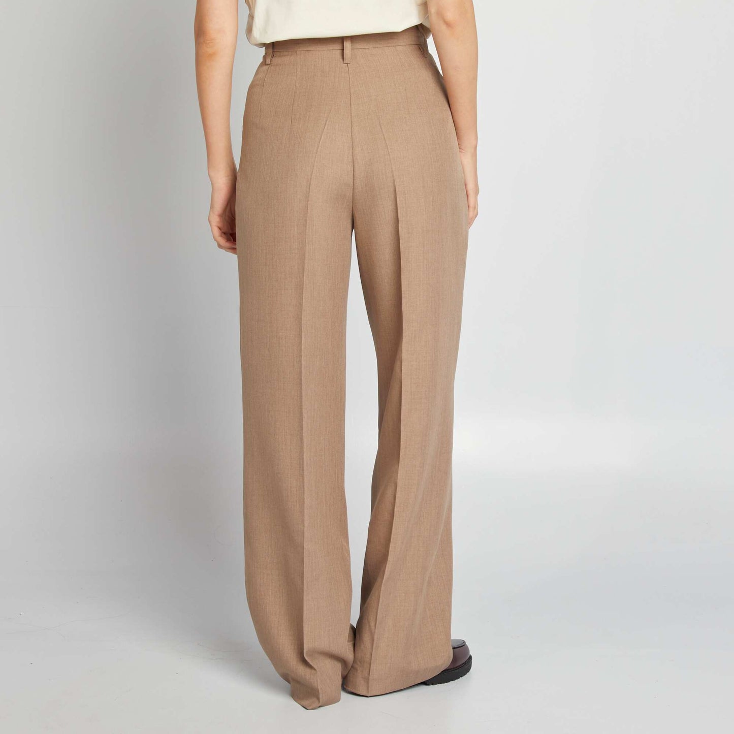 Pantalon large à pinces BEIGE