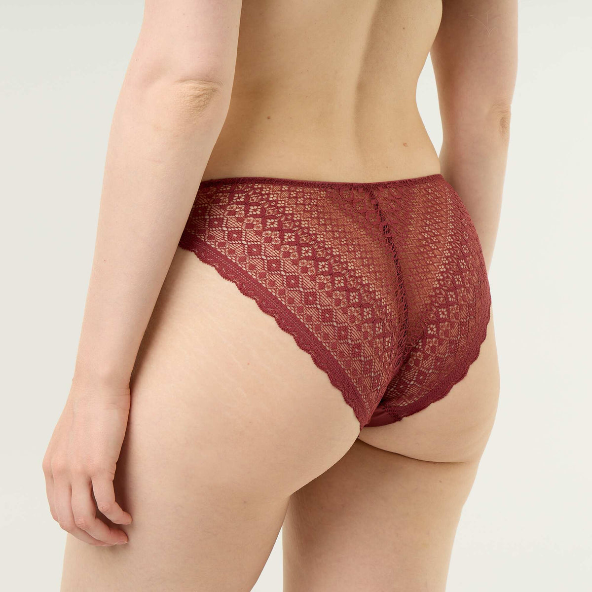 Culotte en microfibre et en dentelle BORDEAUX