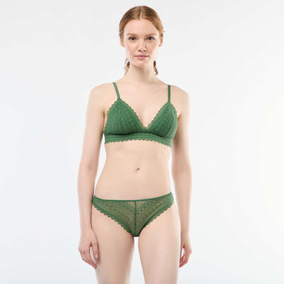 Tanga en dentelle VERT