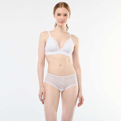 Shorty en dentelle BLANC