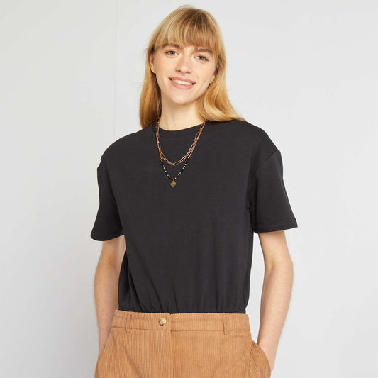 Body t-shirt à manches courtes NOIR