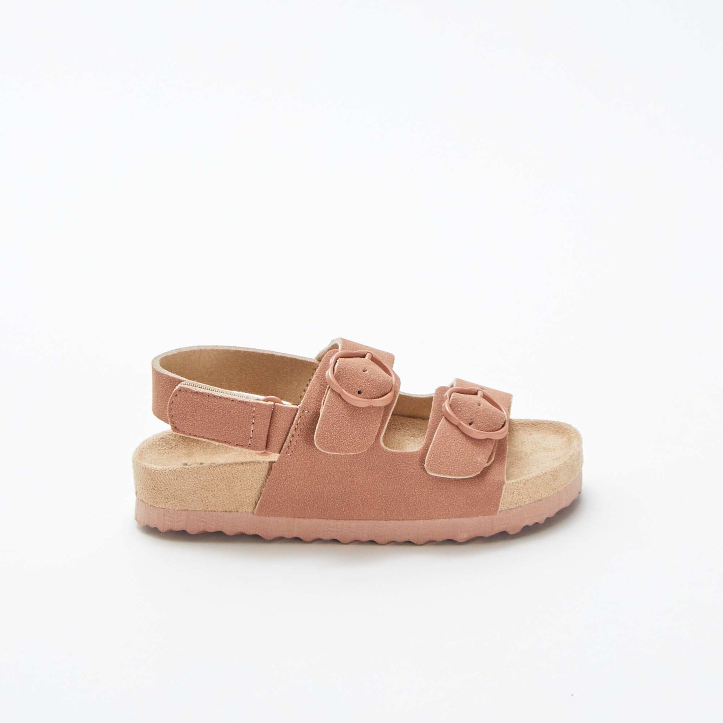 Sandales plates avec boucles fleurs ROSE