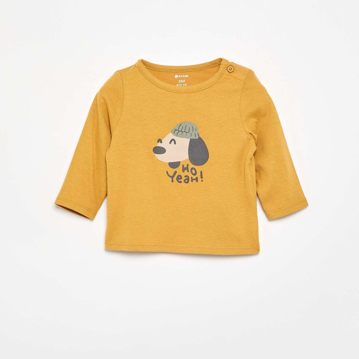 T-shirt à manches longues avec animation JAUNE