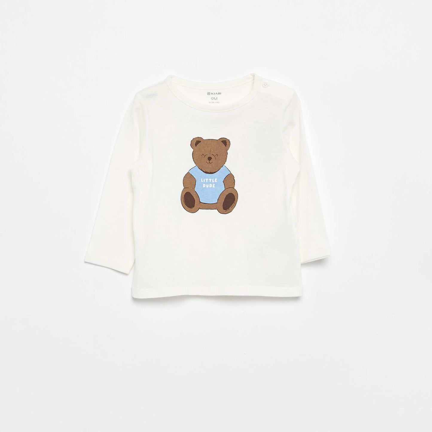 T-shirt à manches longues avec animation BLANC
