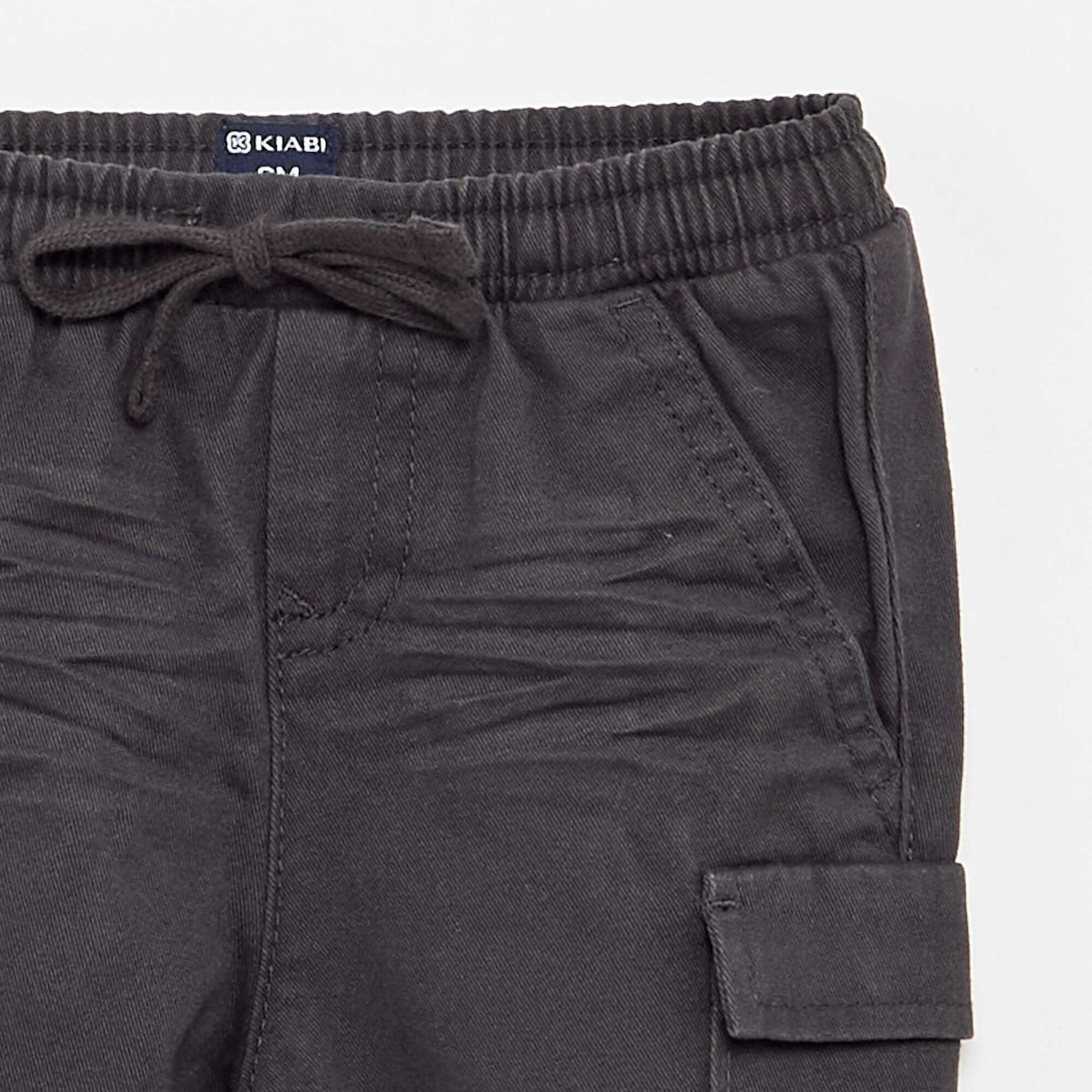 Pantalon jogger en twill avec poches à rabat NOIR