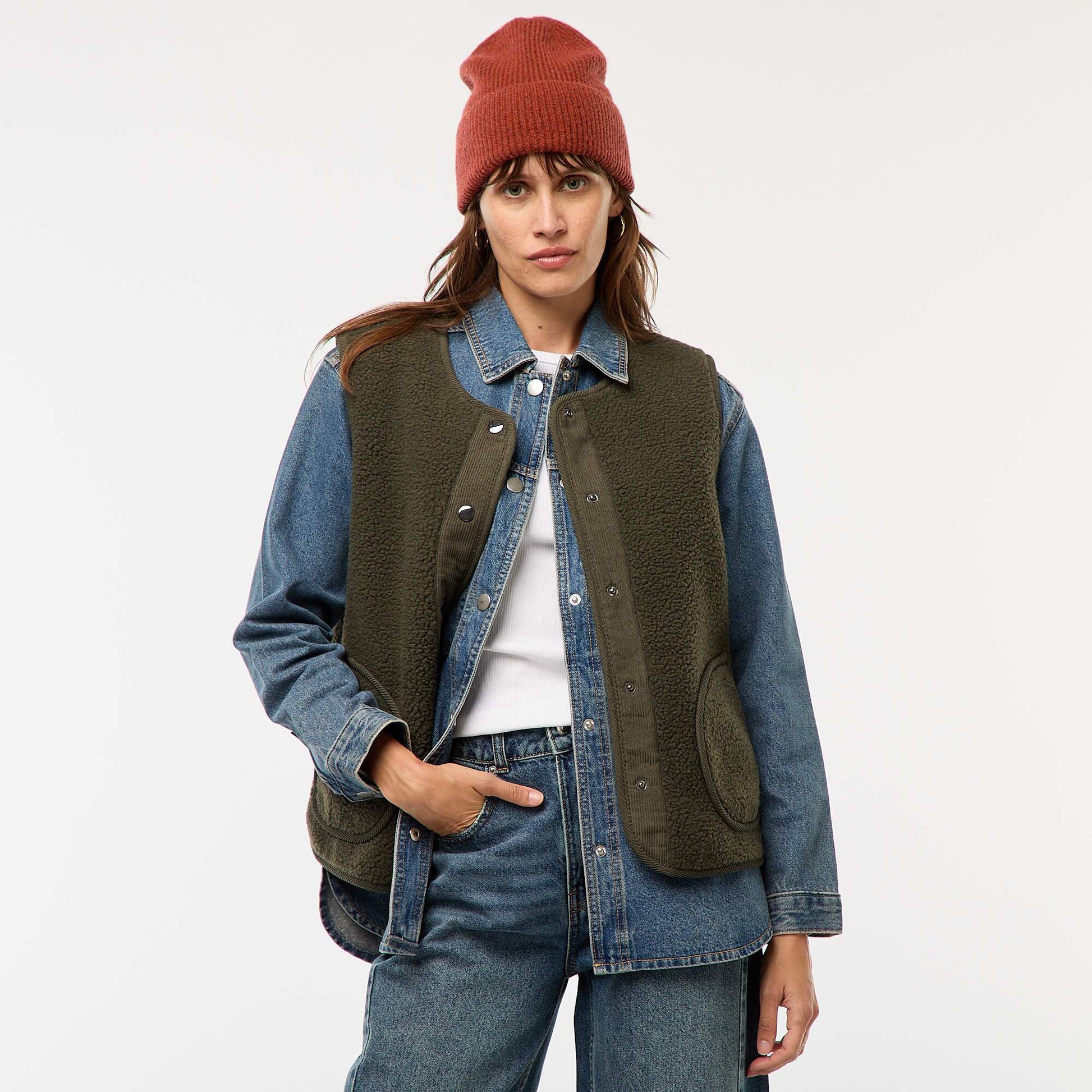 Veste sans manches effet mouton KAKI – Kiabi Tunisie