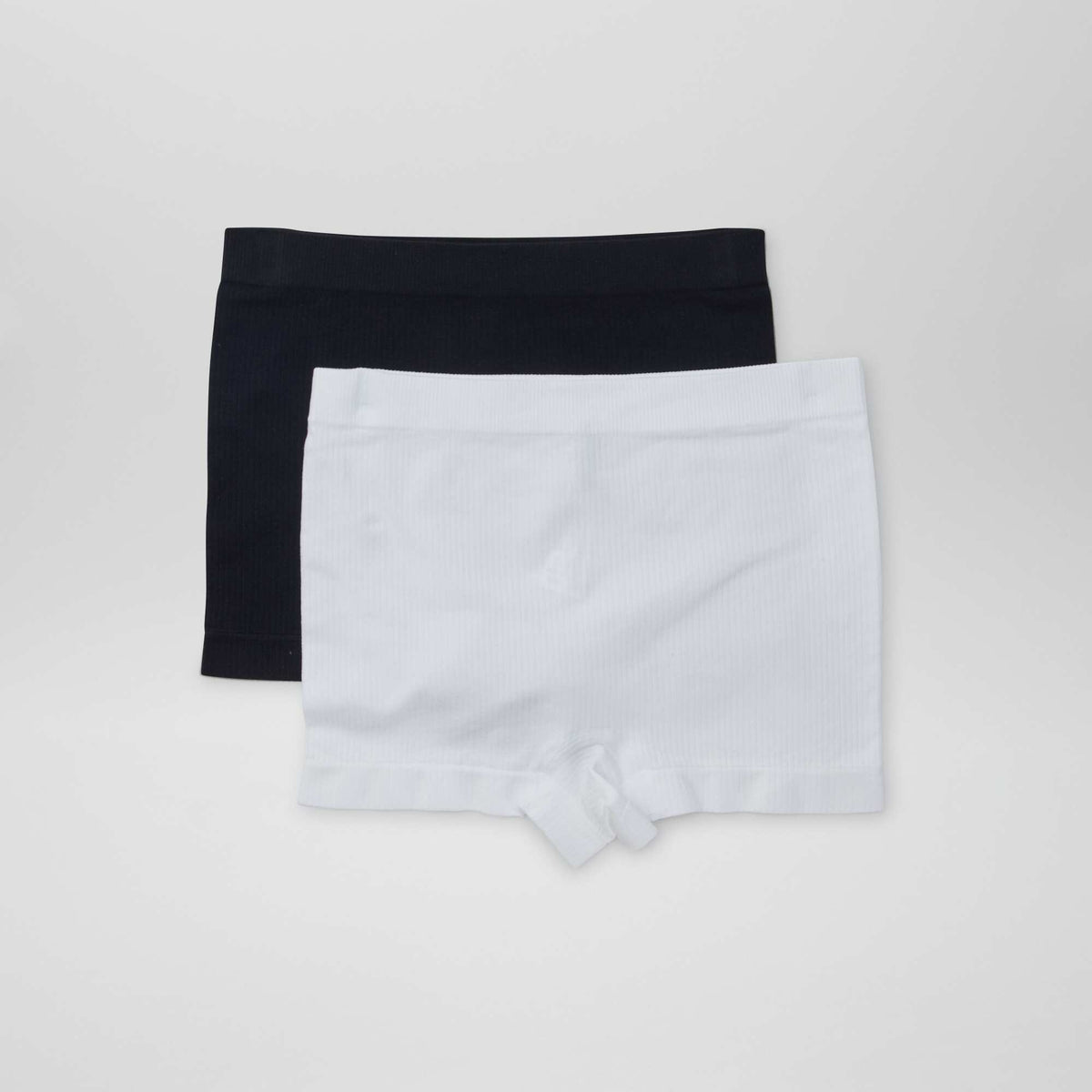 Lot de 2 shorties en maille côtelée BLANC