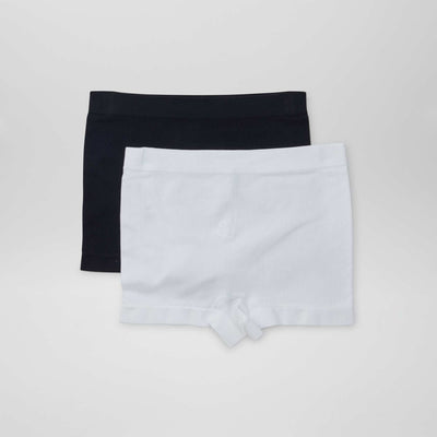 Lot de 2 shorties en maille côtelée BLANC