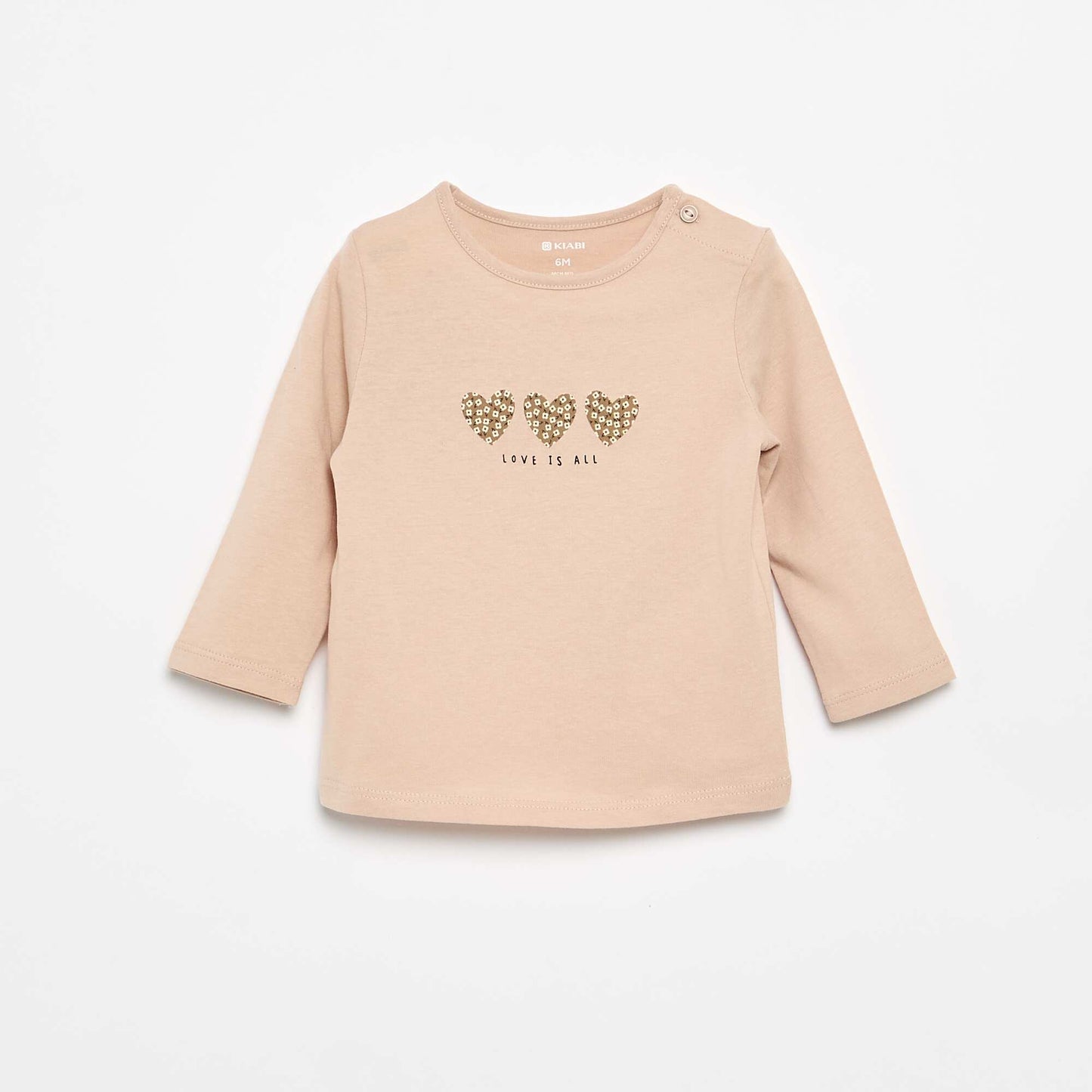 T-shirt à manches longues imprimé BEIGE