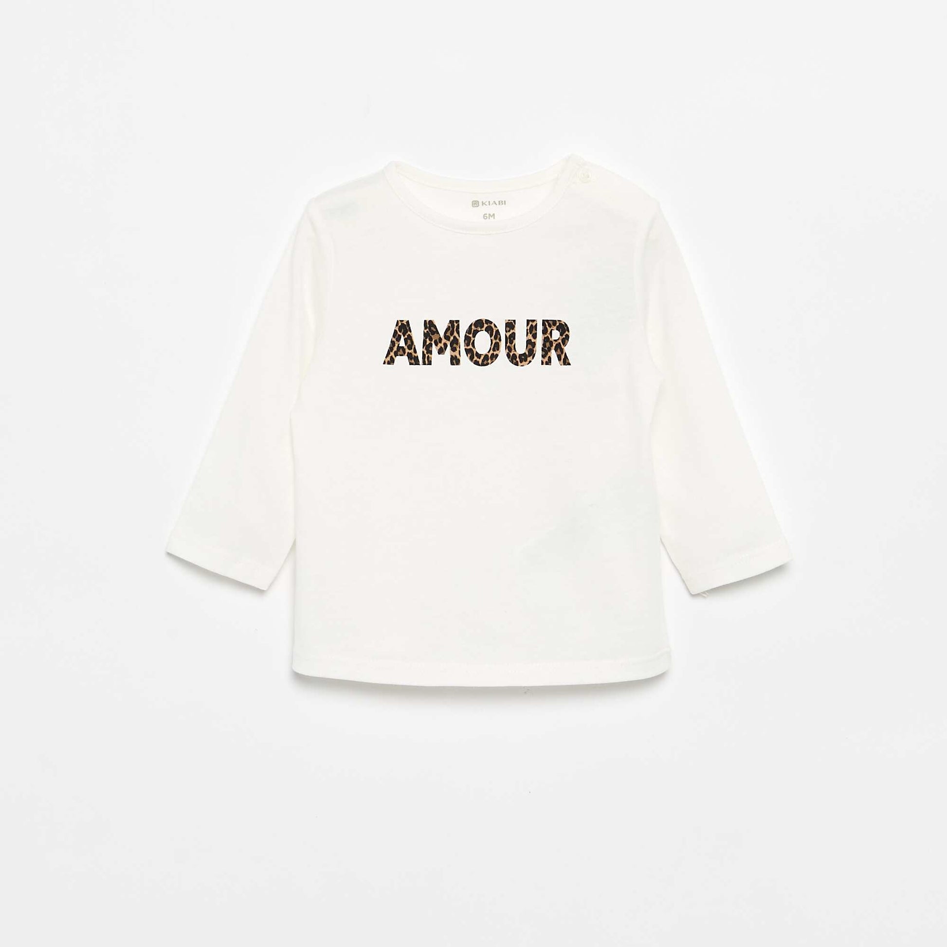 T-shirt à manches longues imprimé BLANC