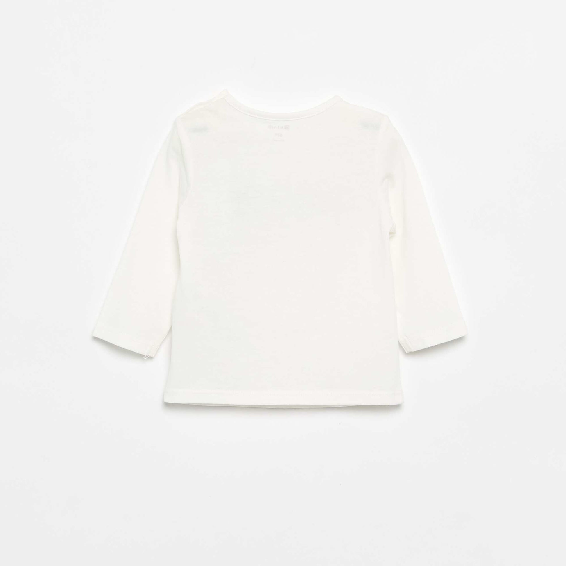T-shirt à manches longues imprimé BLANC