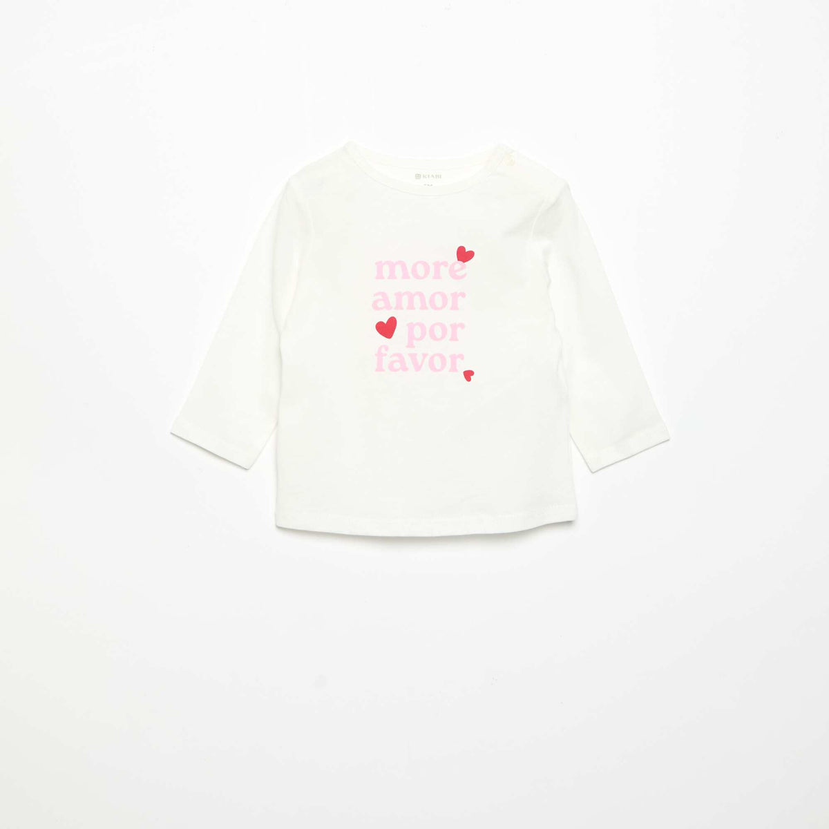 T-shirt à manches longues imprimé BLANC