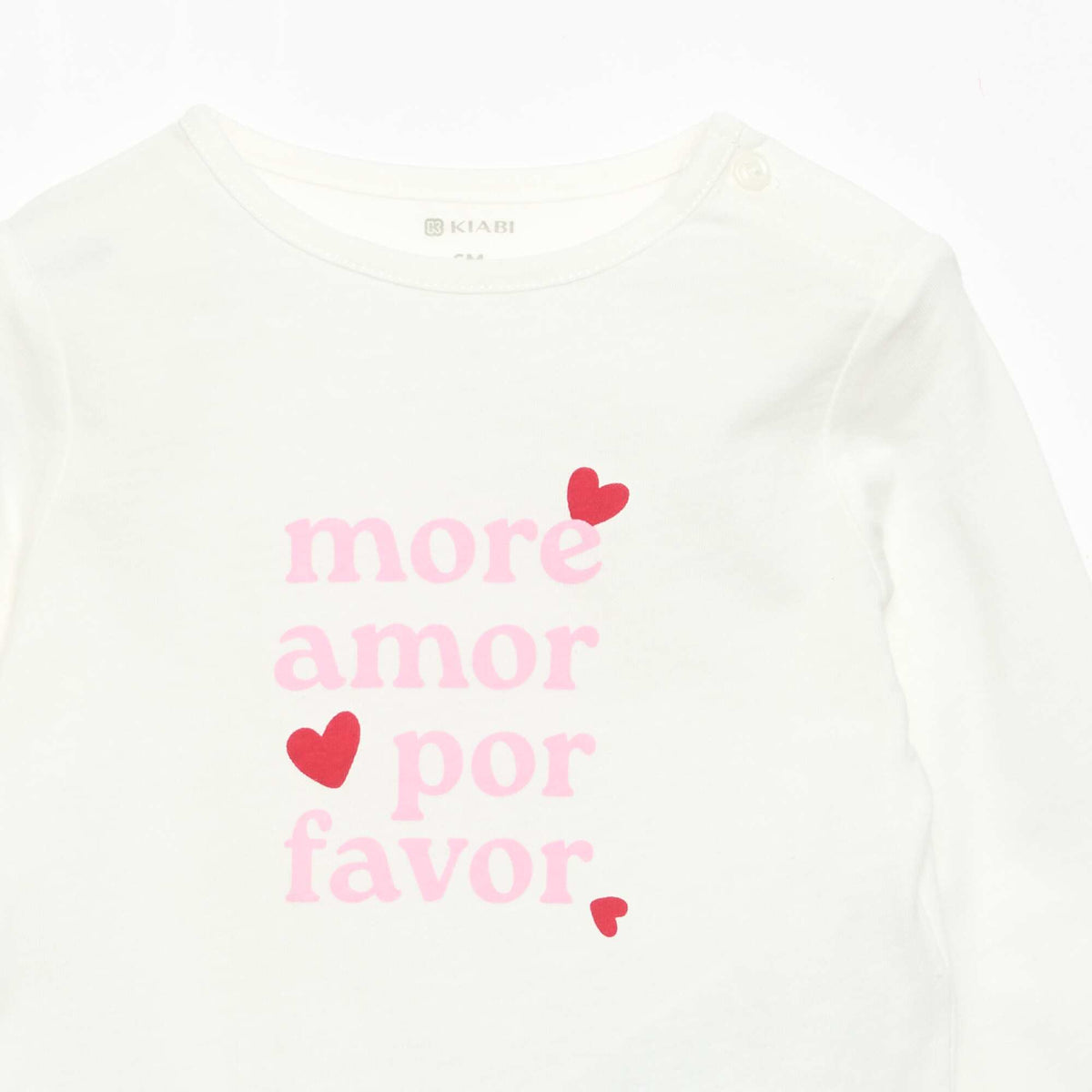 T-shirt à manches longues imprimé BLANC