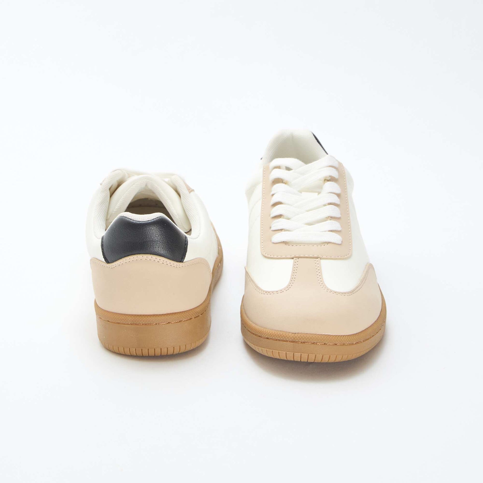 Baskets basses bicolore à lacets BLANC – Kiabi Tunisie