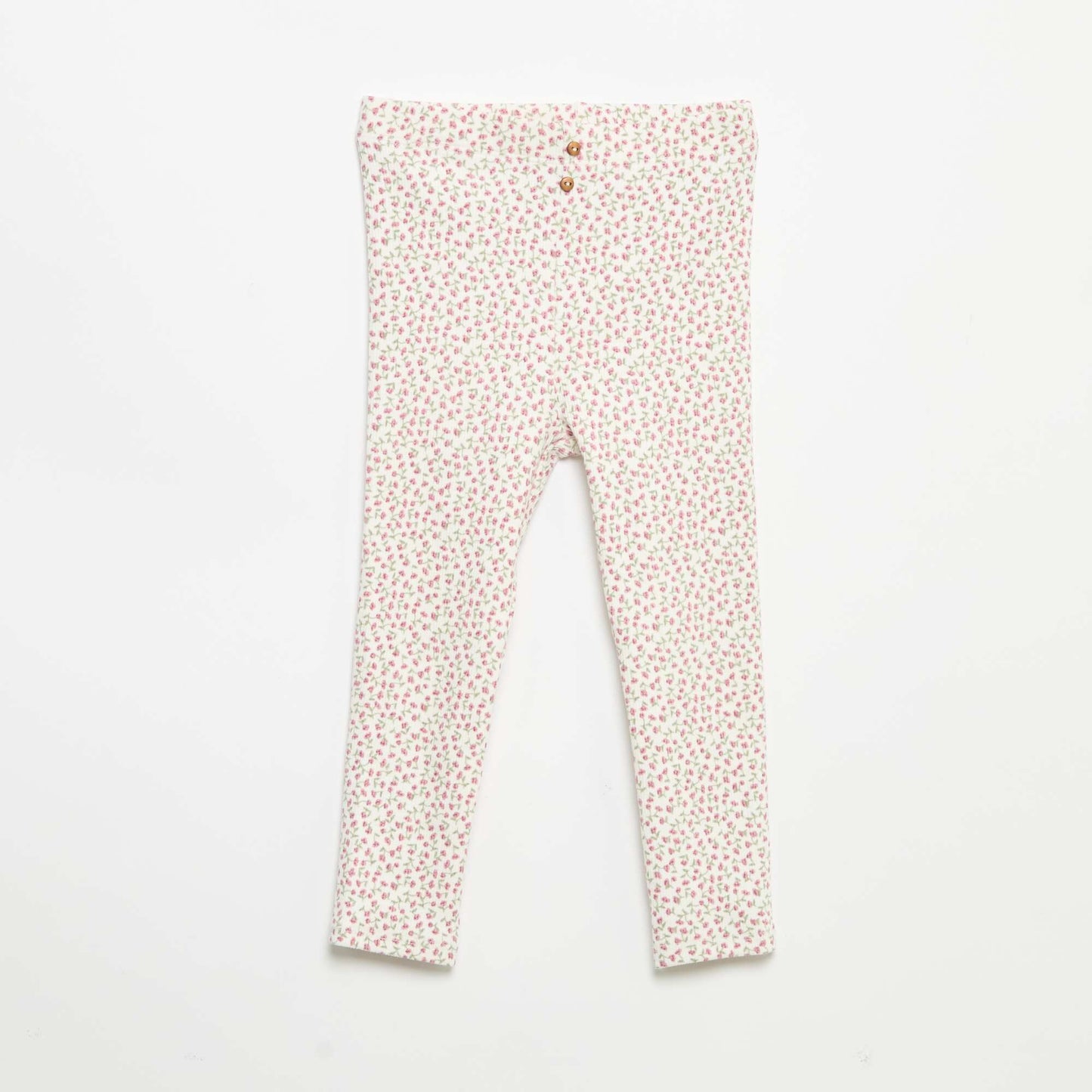 Legging long côtelé à motif BLANC