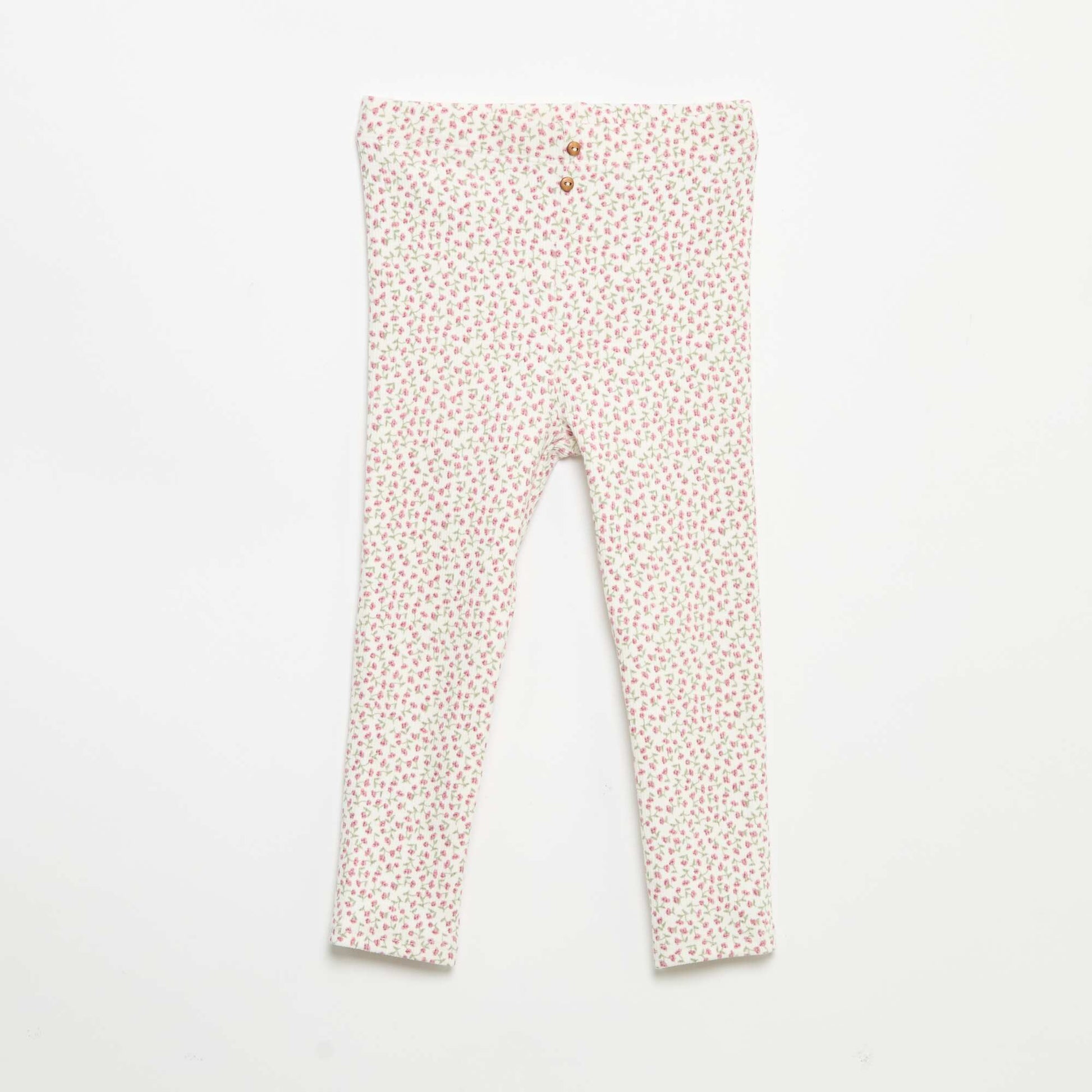 Legging long côtelé à motif BLANC