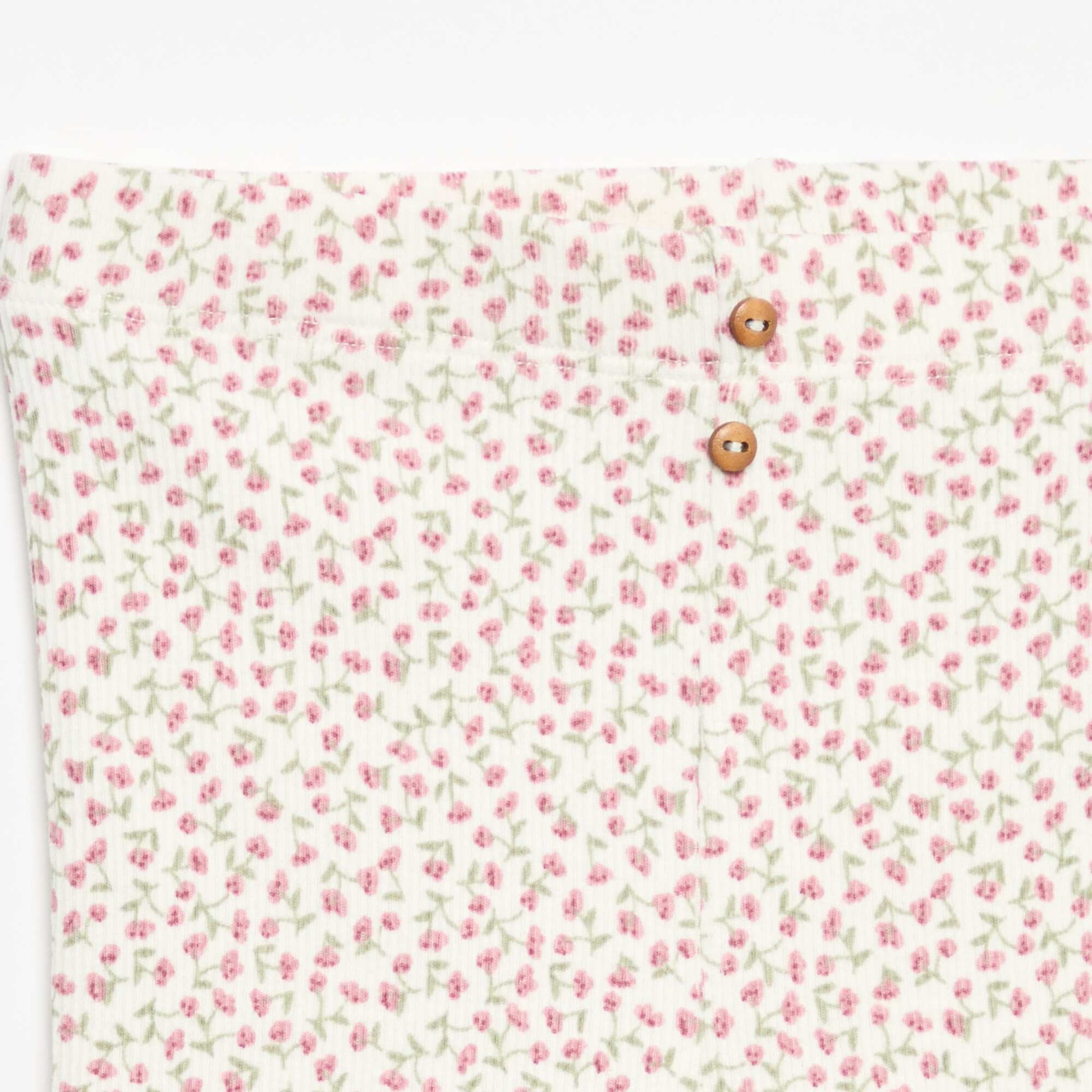 Legging long côtelé à motif BLANC