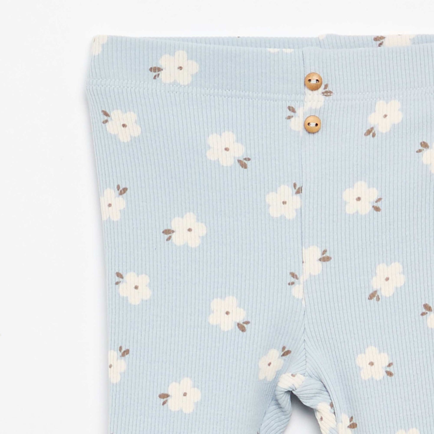 Legging long côtelé à motif BLEU