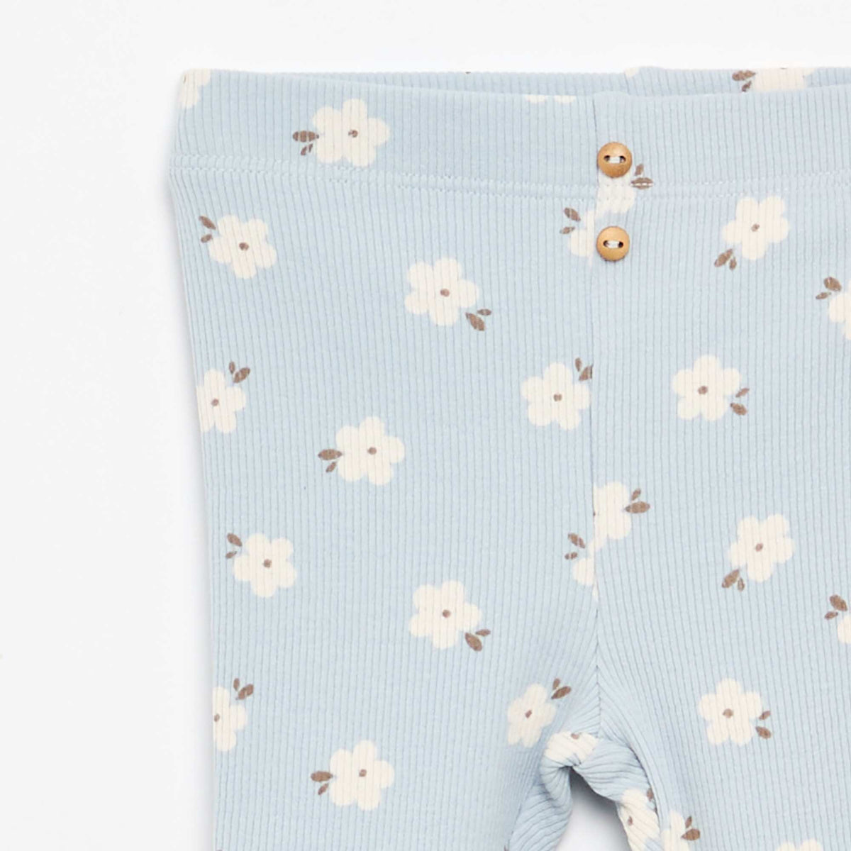 Legging long côtelé à motif BLEU