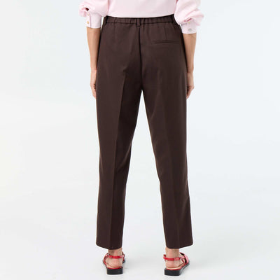 Pantalon cigarette uni avec 2 poches MARRON