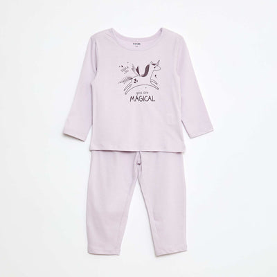 Ensemble pyjama t-shirt + legging imprimé - 2 pièces VIOLET