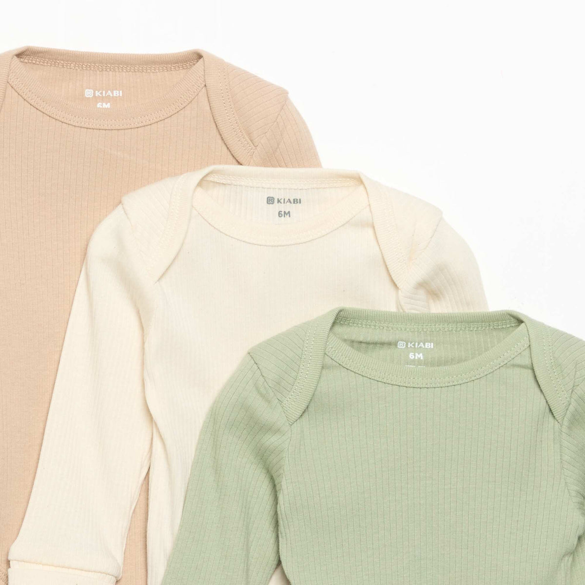 Lot de 3 bodies évolutifs col US et manches longues VERT