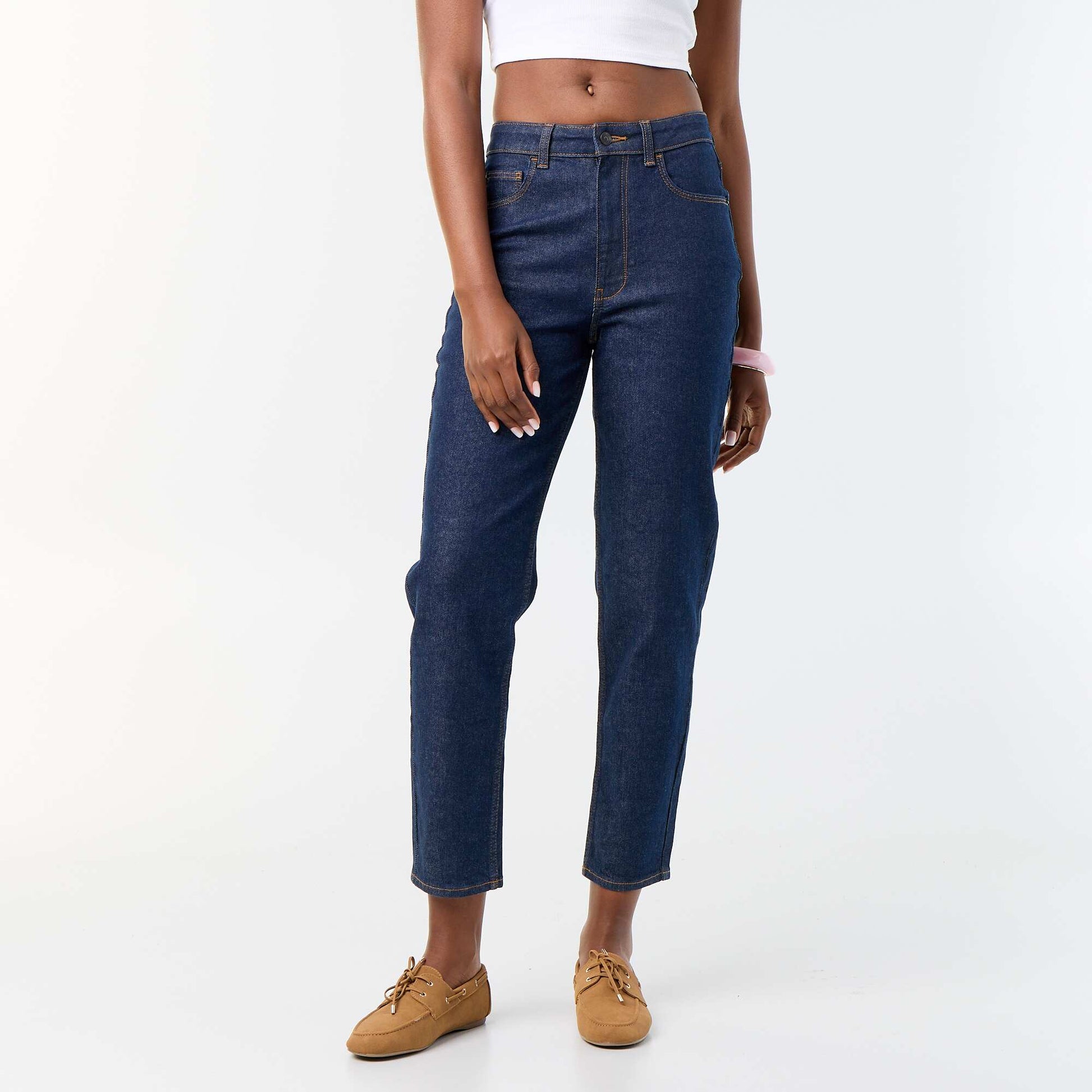 Jean coupe mom - L30 BLEU