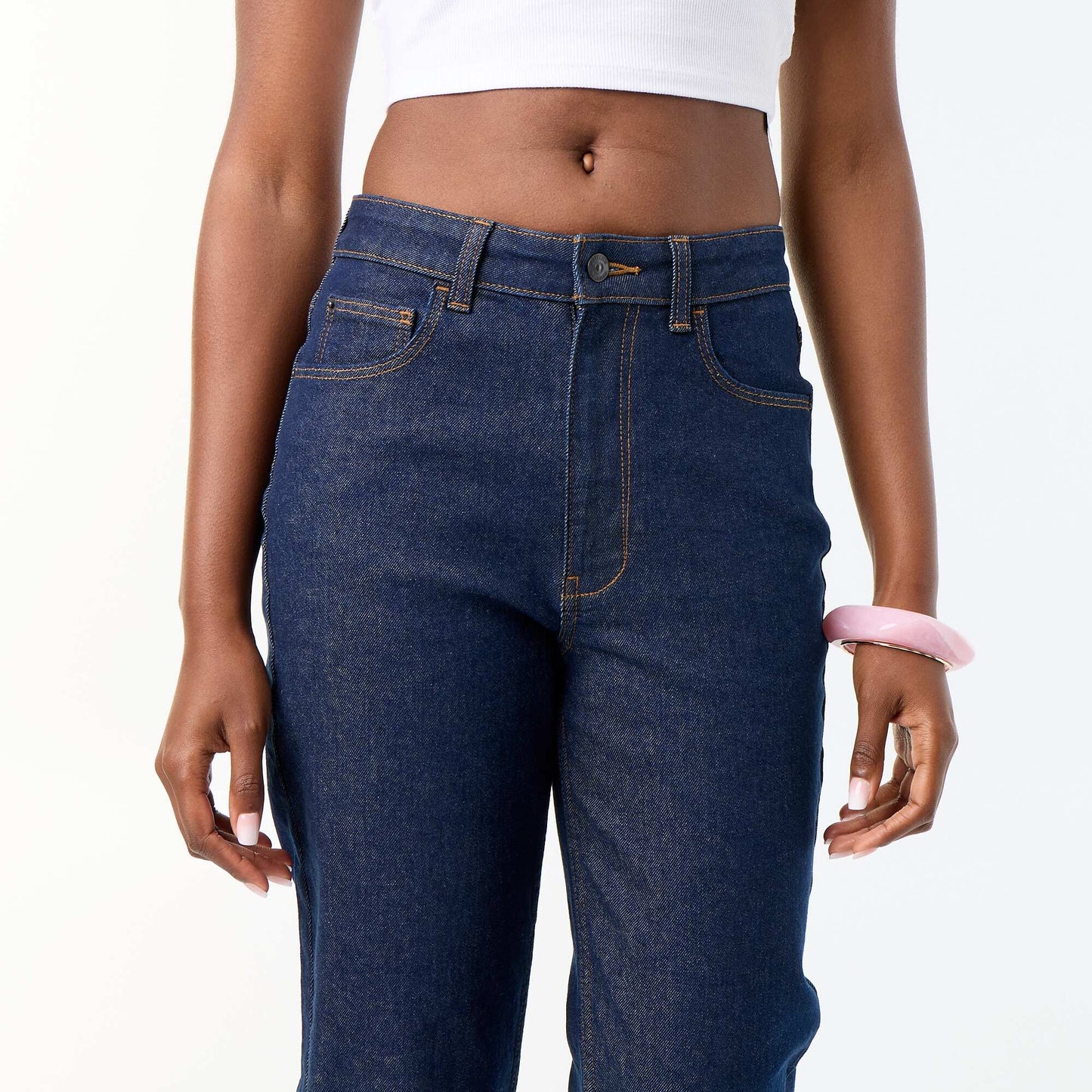 Jean coupe mom - L30 BLEU