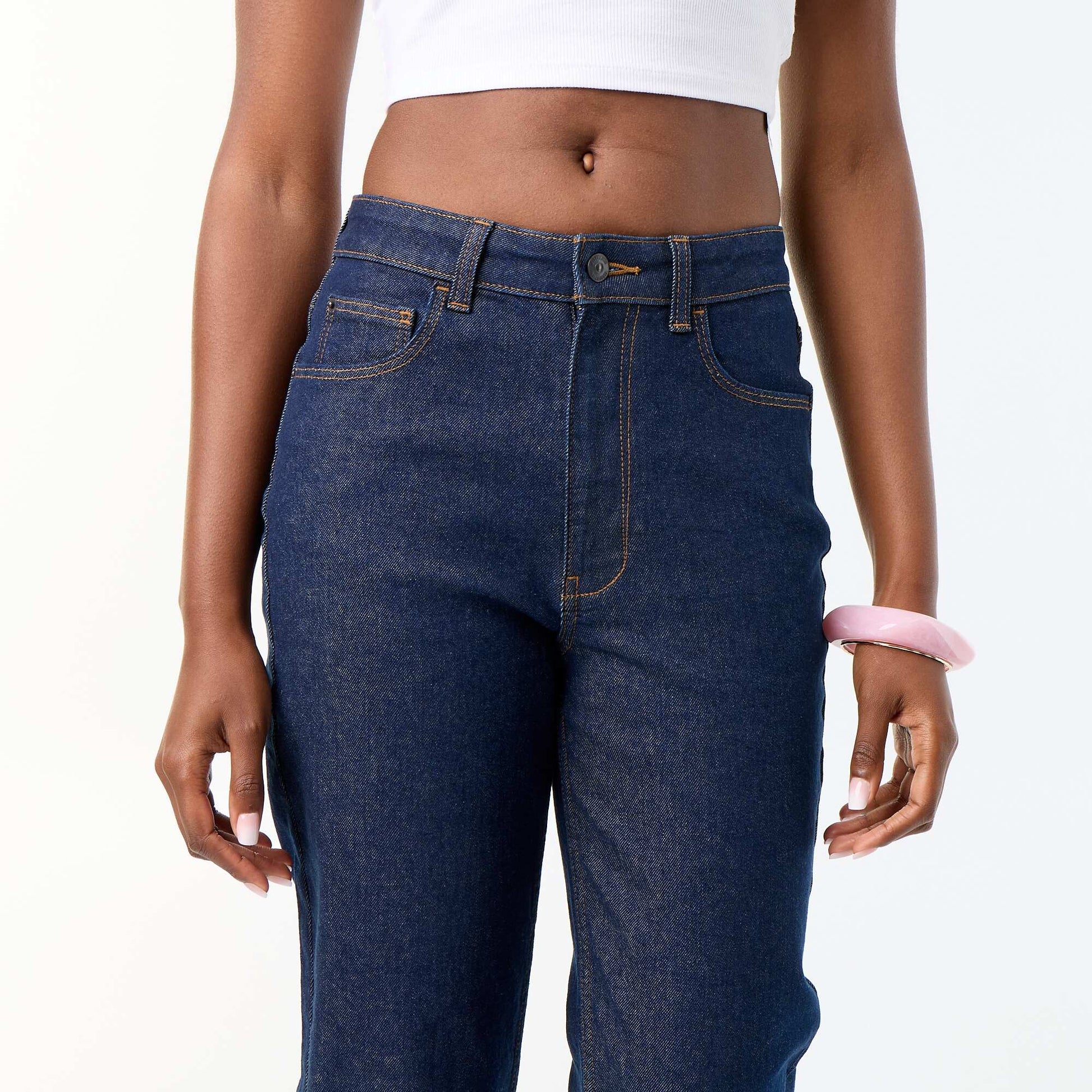 Jean coupe mom - L30 BLEU