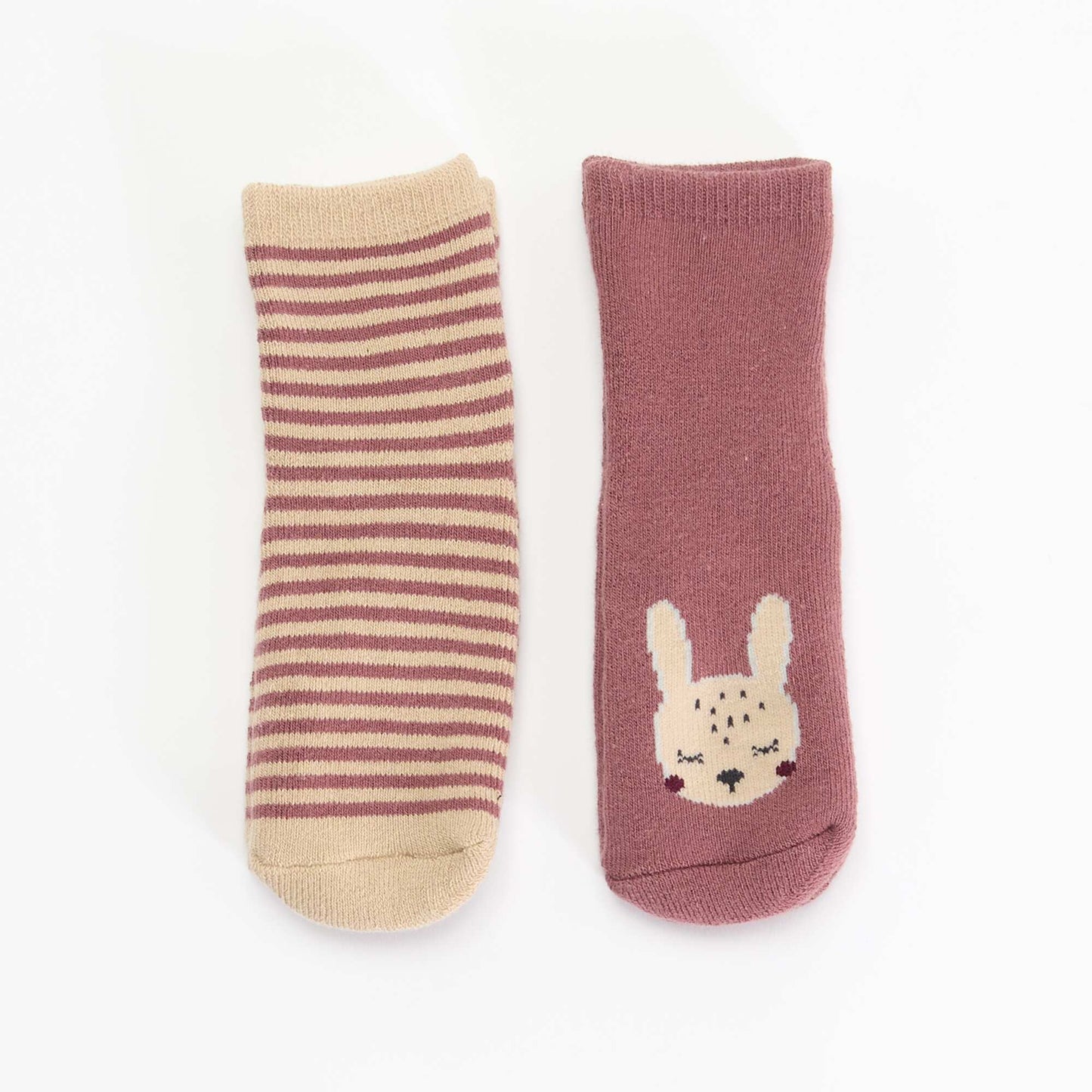 Paire de chaussettes fantaisie anti-dérapantes MARRON