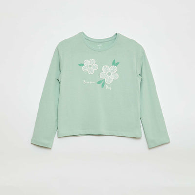 T-shirt manches longues avec sequins BLEU