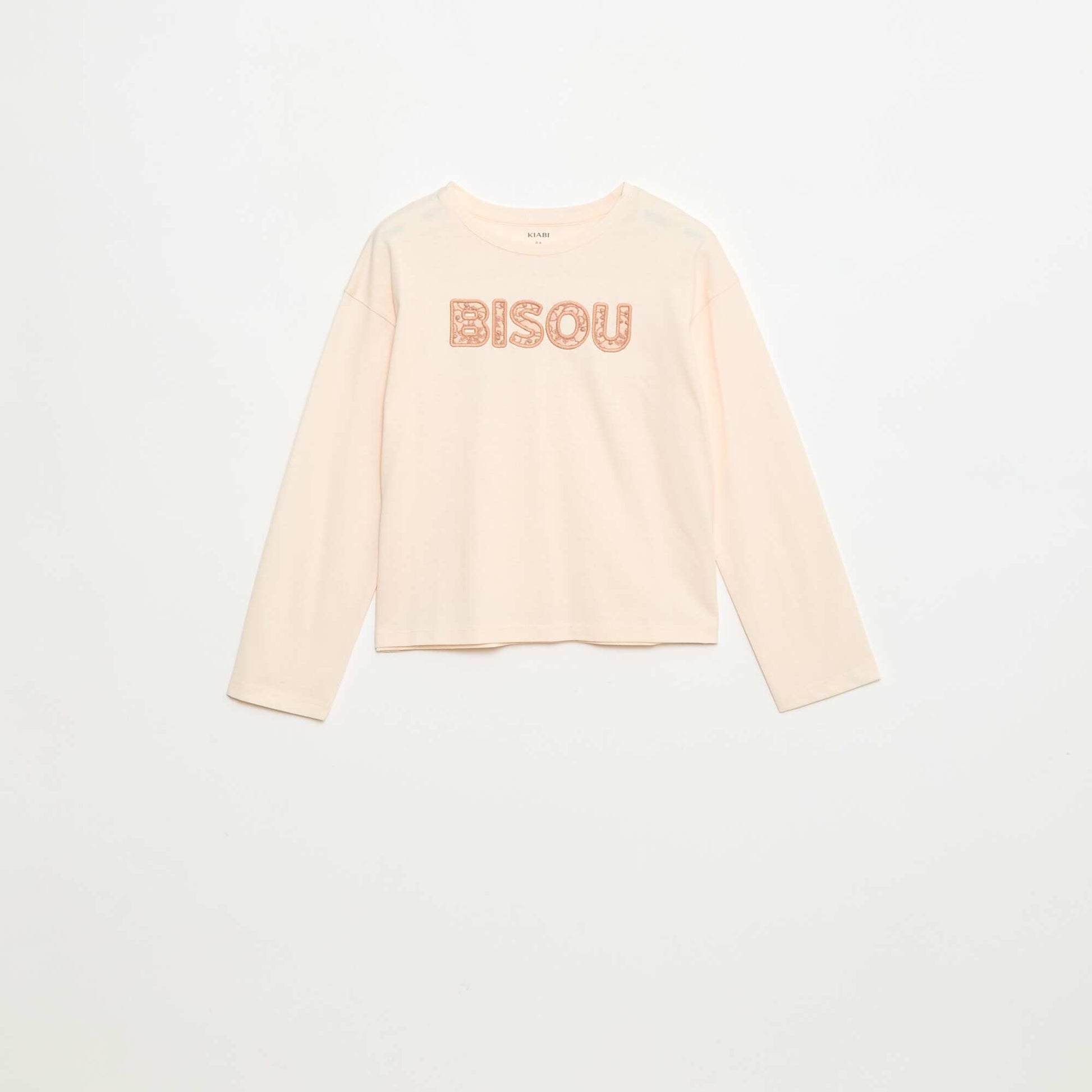 T-shirt manches longues avec sequins ROSE