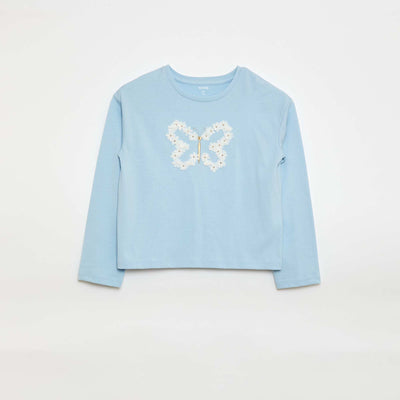 T-shirt manches longues avec sequins BLEU
