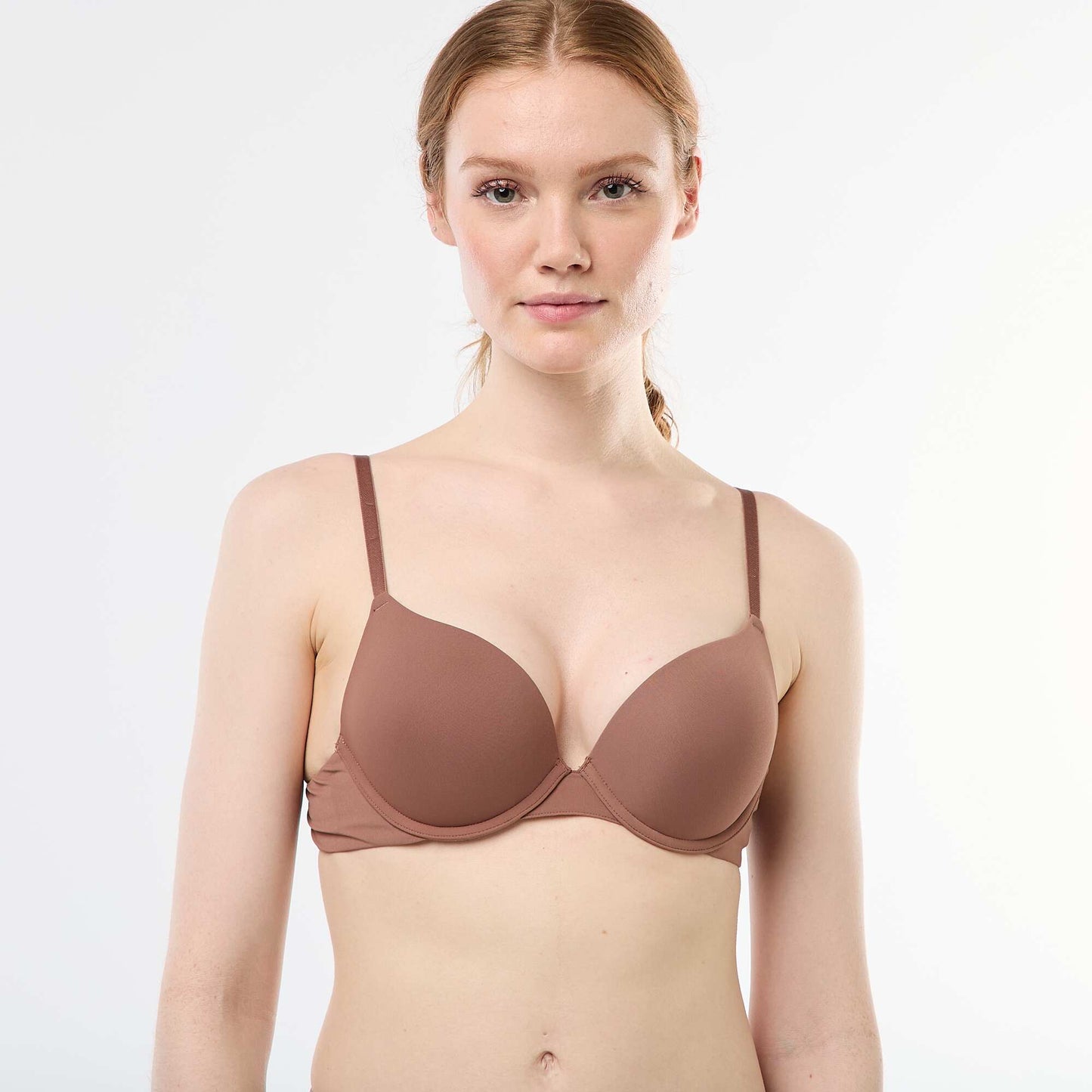 Soutien-gorge push-up invisible en microfibre MARRON