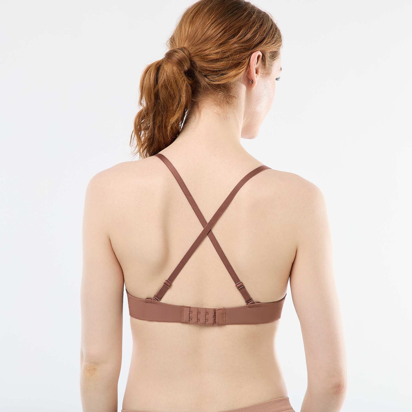 Soutien-gorge push-up invisible en microfibre MARRON