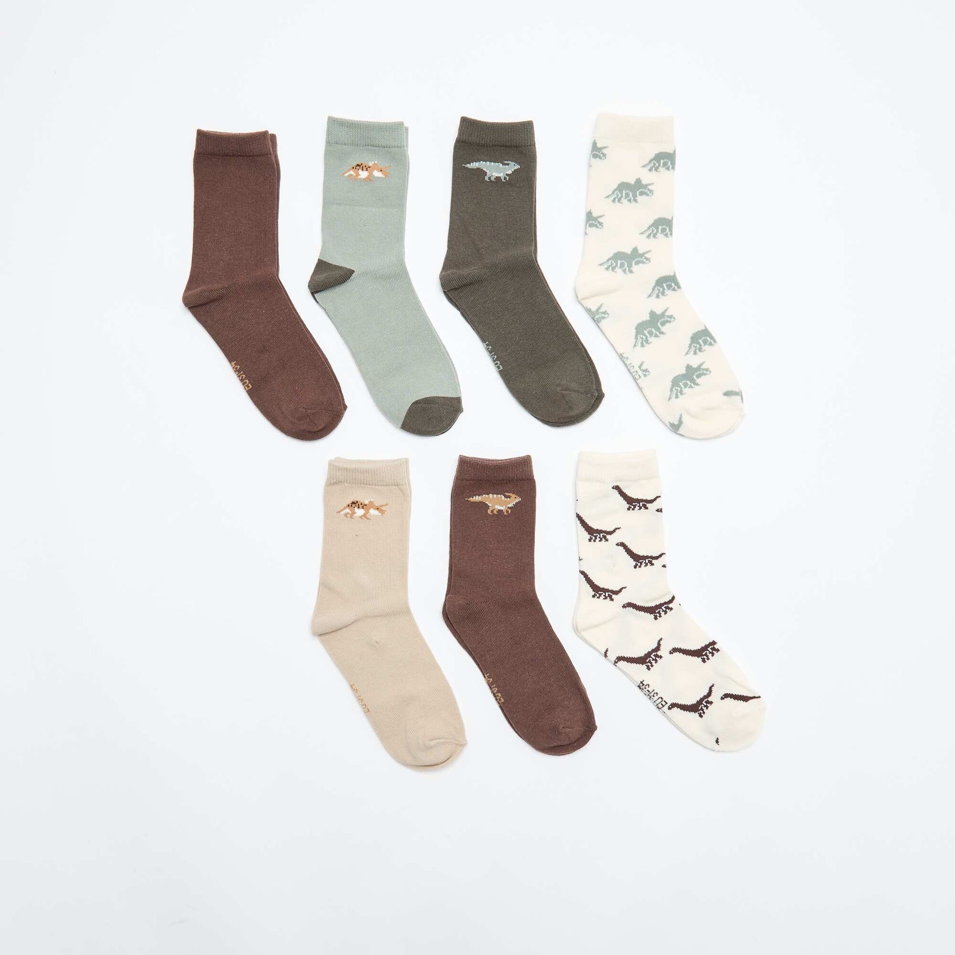Lot de 7 paires de chaussettes imprimées KAKI