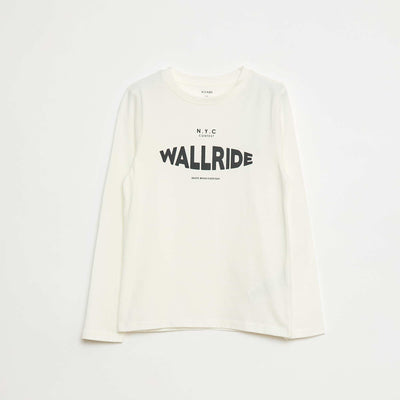 T-shirt imprimé fantaisie à manches longues BLANC
