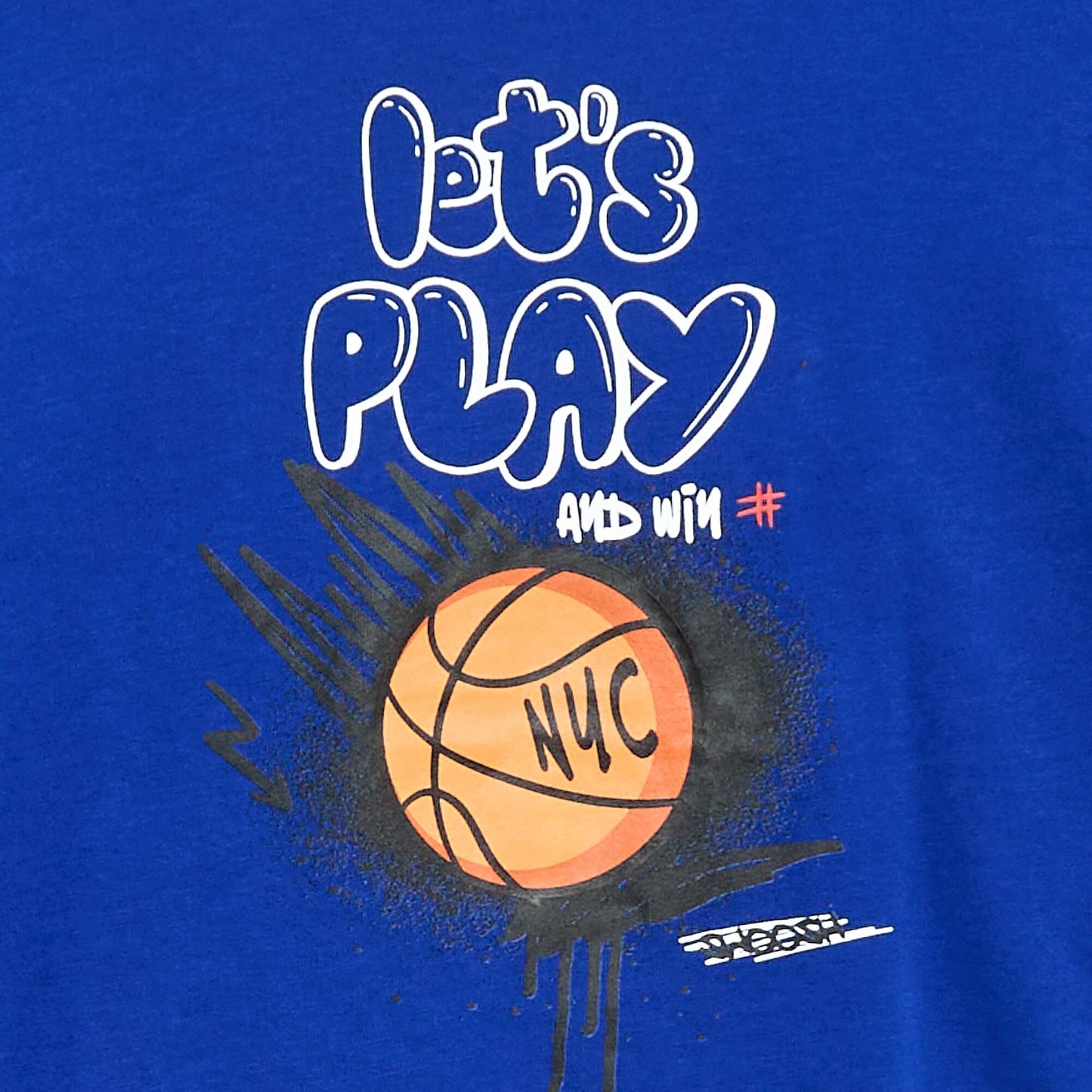 T-shirt imprimé à manches longues BLEU