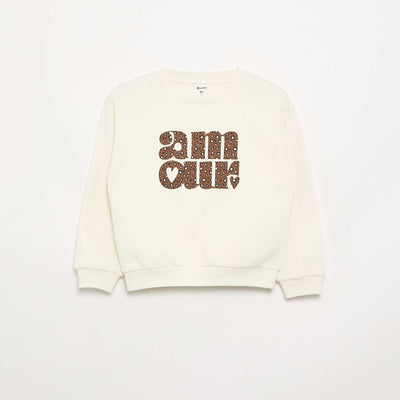 Sweat à manches longues avec imprimé GRIS