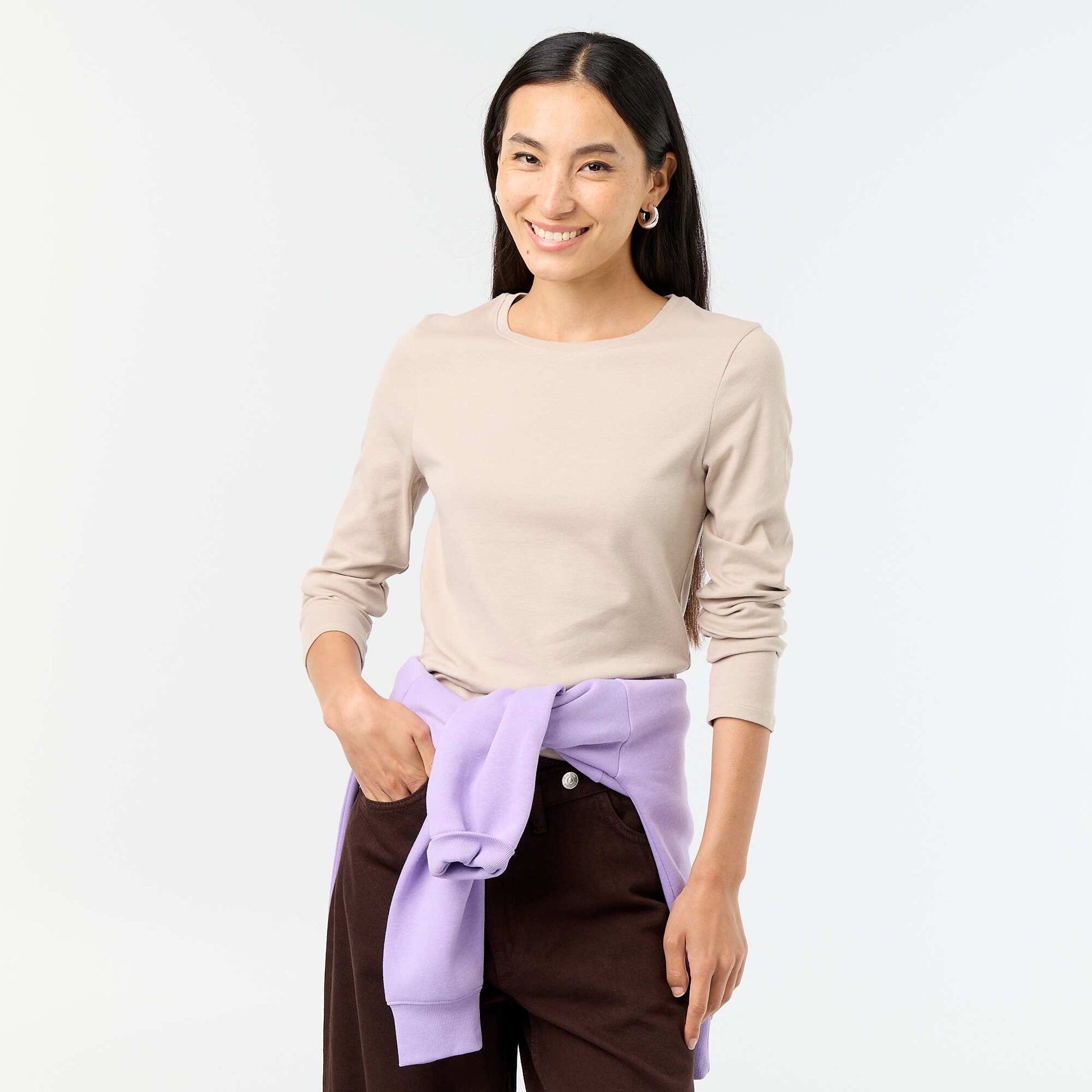 T-shirt à manches longues BEIGE