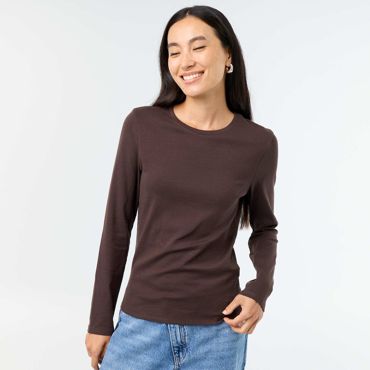 T-shirt à manches longues MARRON