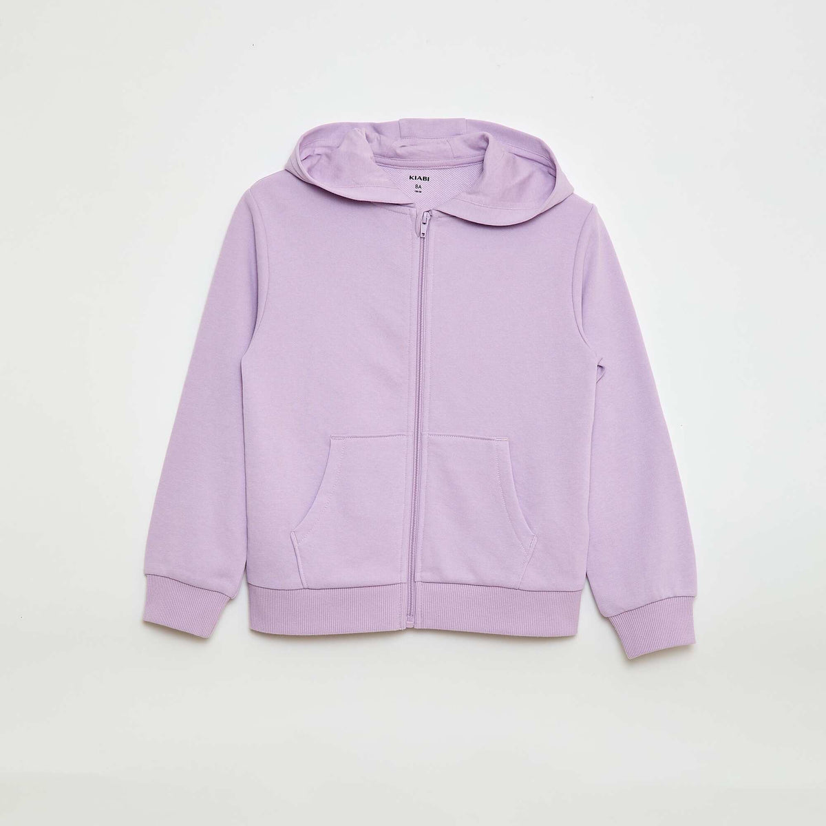 Sweat uni zippé à capuche VIOLET